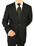 Presidential Suit Italian Modern Fit Single Breasted Mens Suit Jacket + Pants Business Suit Black Tone on Tone Stripe