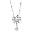 14K White Gold 3/8 ct. Diamond "Palm Tree" Pendant with Chain