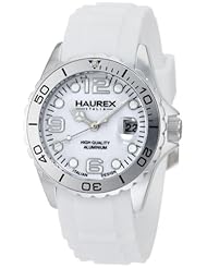 Haurex Italy Womens 1K374DWW Ink White Rubber Band Aluminum Watch