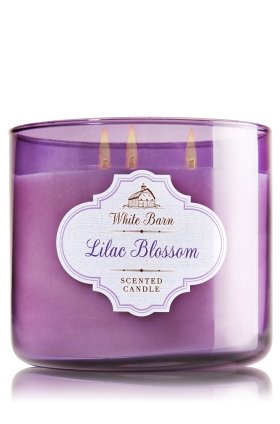 1 X Bath & Body Works 3 Wick Candle 14.5 Oz White Barn Lilac Blossom