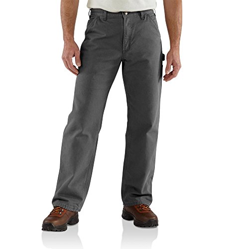 Carhartt Men's Washed Duck Work Dungaree Flannel Lined,Gravel,36 x 34