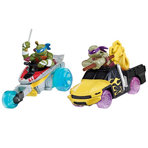 Teenage Mutant Ninja Turtles T-Machines Leonardo in Stealth Cycle and Donatello in Service Truck Diecast Vehicle (2-Pack)