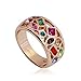 Women's Colourful Austrian Crystals Multi-stone Ring R418