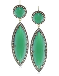 Jill Alberts Green Onyx and Diamond Earrings