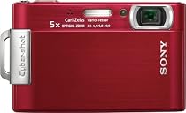 Sony Cybershot DSC-T200 8.1MP Digital Camera with 5x Optical Zoom with Super Steady Shot Image Stabilization (Red)