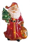 Barcana 36-Inch Illuminated Fiberglass Santa With Toy Sack Christmas Light