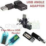 ChargerCity USB Cable Angle Adapter for Garmin Nuvi StreetPilot Dakota Oregon Colorado Area GPS w/Free ChargerCity Micro USB Card Reader (All items carrys ChargerCity Manufacture Direct Replacement Warranty)
