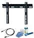 Low Profile 22mm Wall Mount Black Bracket fits HITACHI L32VC04 32 inch LCD TV Flat Panel HD Ready Screen comes with a FREE GOLD HDMI CABLE AND SCREEN CLEANING KIT