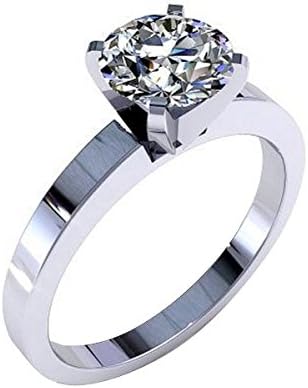 Shashvat Jewels Women's Round Cut Simulated Diamond 10K Wedding And Engagement Ring White Gold 10