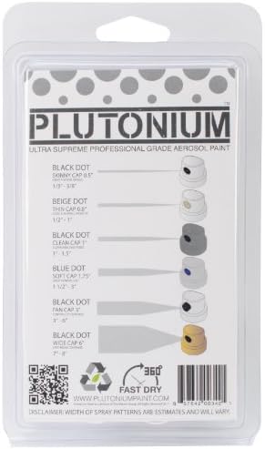 Plutonium Aerosol Paint Pro Caps Assortment 6/Pkg-Pro Caps 6/Pkg