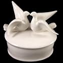 Ceramic Dove Trinket Box Oval