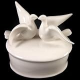 Ceramic Dove Trinket Box Oval