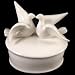 Ceramic Dove Trinket Box Oval