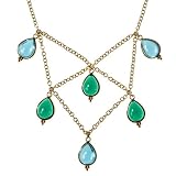 Temple St. Clair Teardrop Bib Necklace - 14k Gold Plated Brass