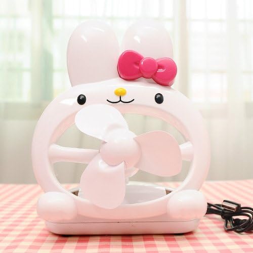 Decorating Super Cute Rabbit Shape USB Mini Desktop Fan with On/off Switch (White)