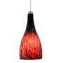 Checkolite 25339-71 1-Light Dark Lava Red Art Glass Funnel Pendant, Brushed Nickel