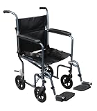 Drive Deluxe Fly-Weight Aluminum Transport Chair 17 Black frame and Tan Plaid upholstery *Free Home Delivery!