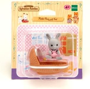 Original Sylvanian Families Rabbit Baby with Crib