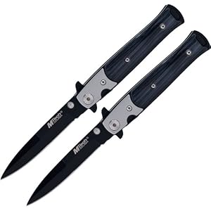 Whetstone Cutlery Set of 2 Pearl Stiletto Knives, Black
