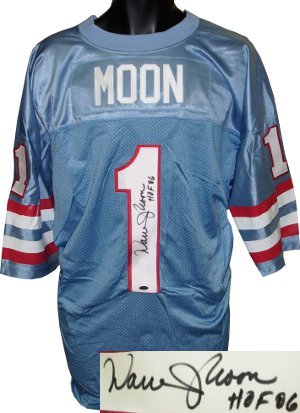 Warren Moon Signed Houston Oilers Blue Prostyle Jersey HOF 06- Moon Hologram