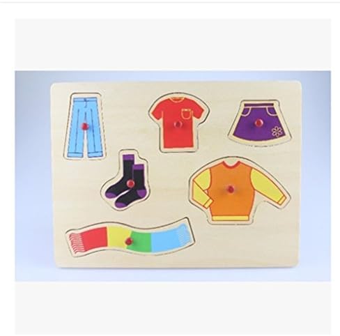 HSE Early Infants and Children Cognitive Cartoon Clutch Plate Creative Toy Novelty Jigsaw Puzzle Three-Dimensional Jigsaw Puzzle Enlightenment 0-3 Years Old Baby Preschool Educational Toy Building Blocks Also As a Christmas and Birthday Gift - Clothes