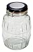 Housewares International 61-Ounce Old Fashioned Barrel Style Glass Storage Jar with Metal Clip Lid, Round
