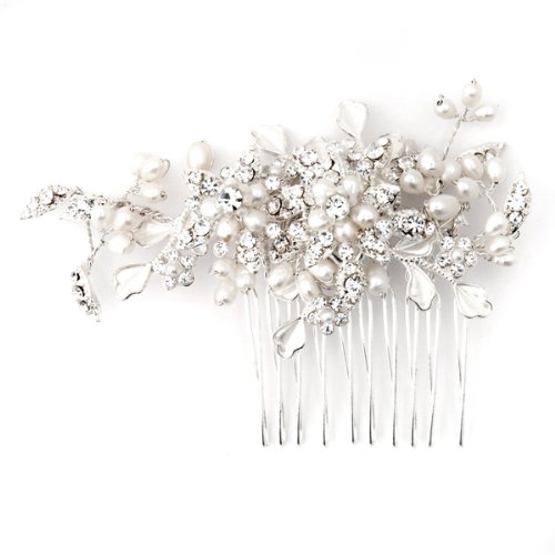 Chastity's Wedding Hair Jewelry - Silver Hair Comb