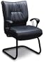 Sleek Contemporary Black Vinyl Office Desk Guest Chair