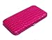 Flat Wallet Croc Print Glossy with Zipper Pocket, and Slots for Driver's License, or ...