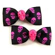 Kreepsville 666 Haarschleifen PINK SKULL black