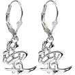 Silver Tone Love Chinese Symbol Earrings