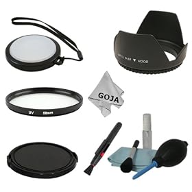 Universal Lens Accessory Kit For 58MM DSLR Camera - Includes: UV Filter + Flower Lens Hood +... by Goja
