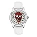 Harley-Davidson&reg; Bulova Women's Watch. Swarovski&reg; crystals. White Leather Strap. 76L153