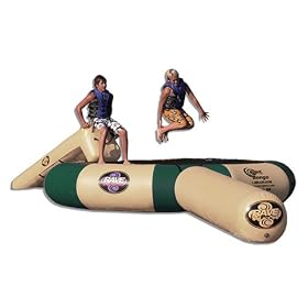 Rave Sports Bongo Bounce Platform with Slide and Log (10-Foot, Northwoods Edition)