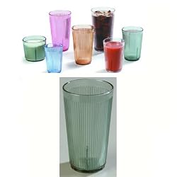 Carlisle 12 oz Crystalon Stack All Ribbed Texture Break-Resistant SAN Dishwasher Safe Tumbler / Color: Jade / Quantity: One Dozen (12)