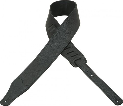 Levy's M26BLBLK 2.5-inch Leather Guitar Strap  Black