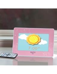 From Amazon.com. Click for details:
 Zazoo Photo Clock for Toddlers and Kids of All Ages, Light Pink/white Zazoo Photo Clock for Toddlers and Kids of All Ages, Light Pink/white
