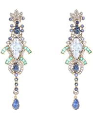 14kt Gold 2.28ct Diamond Pave Dangle Earrings Silver Wedding Christmas Jewelry