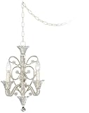 Four Light White Beaded Mini Chandelier