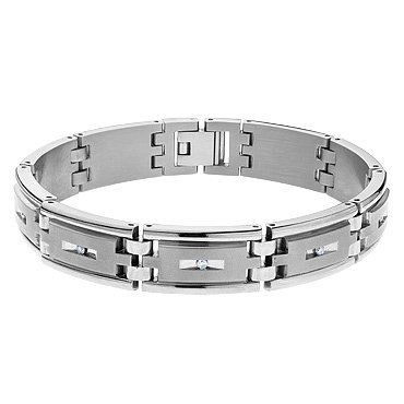 Men's Titanium Diamond Bracelet 1/4ctw