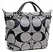 Coach Brooke Signature Carly Shoulder Hobo Bag Purse Tote Black White