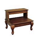 Antique Cherry Bed Steps with Drawer