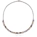 18k Yellow Gold Overlay Sterling Silver Multi-Gemstone & Diamond Leaf Necklace, 17
