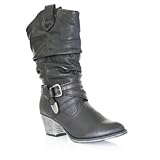 Rocket Dog Womens Side Step Cowboy Inspired Boots - Colour Black
