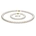 14k Gold 6-6.5mm White Freshwater Cultured Pearl Set AAA Quality, Set Includes Necklace, Bracelet, & Earrings