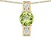 2.05 cts 925 Sterling Silver 14K Yellow Gold Plated Genuine Round Peridot Pendant