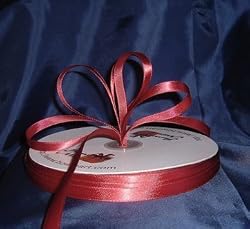 Ribbon - Satin Ribbon- 3/8" Single Face 100 Yards (300 FT) - Burgundy - Sewing - Craft - Wedding Favors
