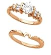 14K Rose Gold Diamond Wedding Set Semimount - CENTER STONE NOT INCLUDED