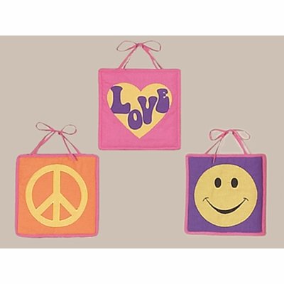 Groovy Pink Peace Sign Wall Hanging Accessories 