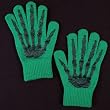 Green Unisex Gloves with Skeleton Hand Print